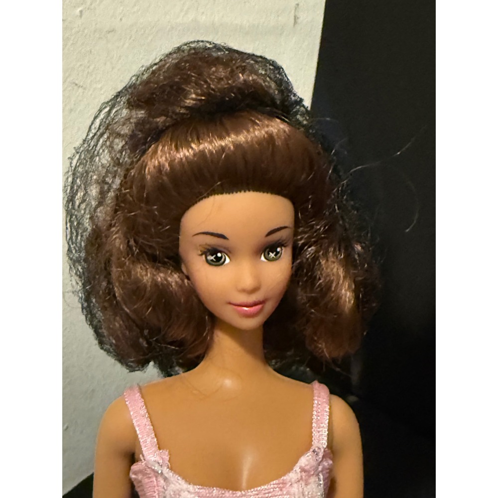 Vintage Mattel Barbie Doll 1966 Body Brunette Pink Lace Bodysuit Collectible - Picture 3 of 6